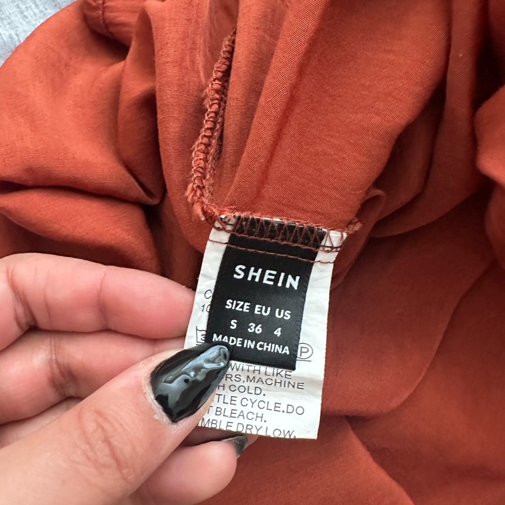 SHEIN Off-Shoulder Rust Mini Dress - Picture 3 of 3